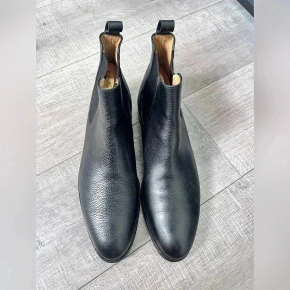 TAFT Black Leather Chelsea Pull On Ankle Boots Handcrafted In Spain Size 10 - Picture 2 of 7